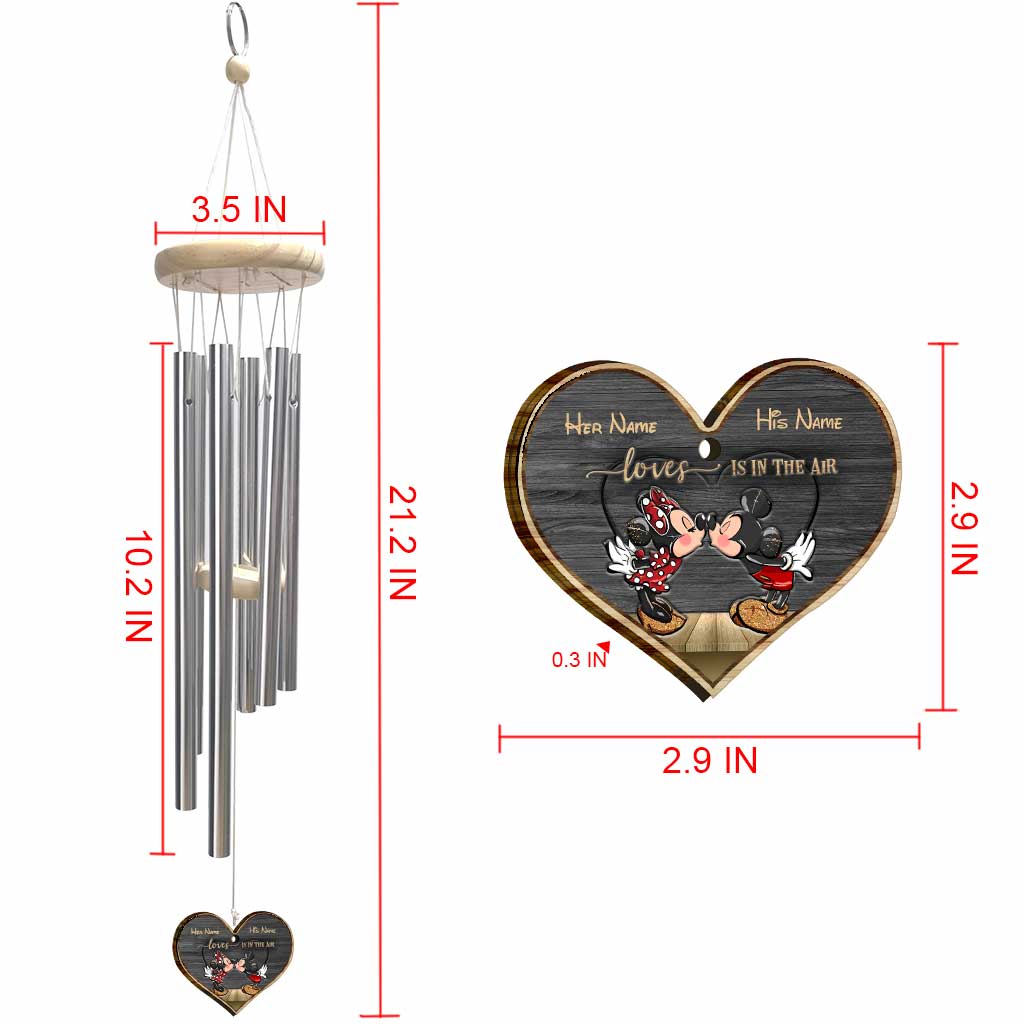Personalized Love Wind Chime Gift for Couples Anniversary Wind Chime GradoCreations