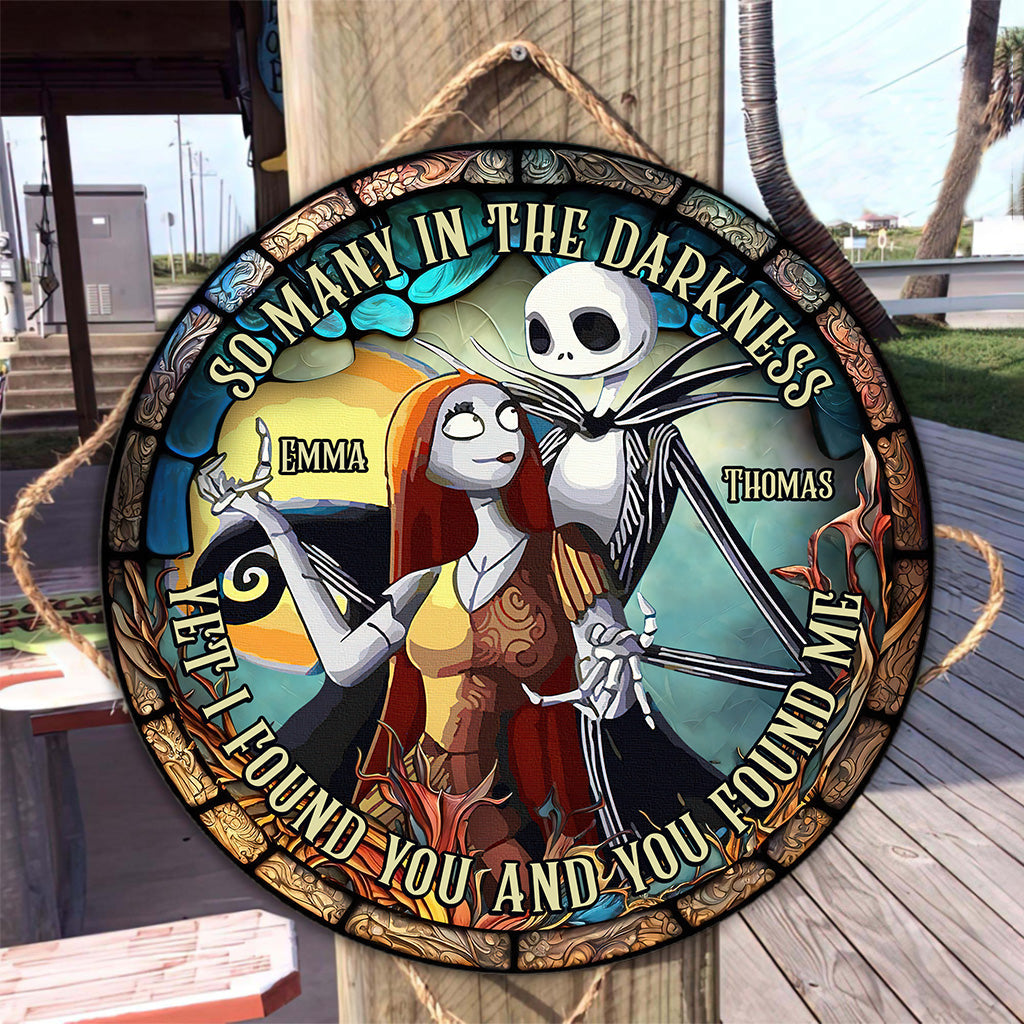 Personalized Round Wood Sign Couple Gift for Halloween & Anniversary Round Wood Sign GradoCreations