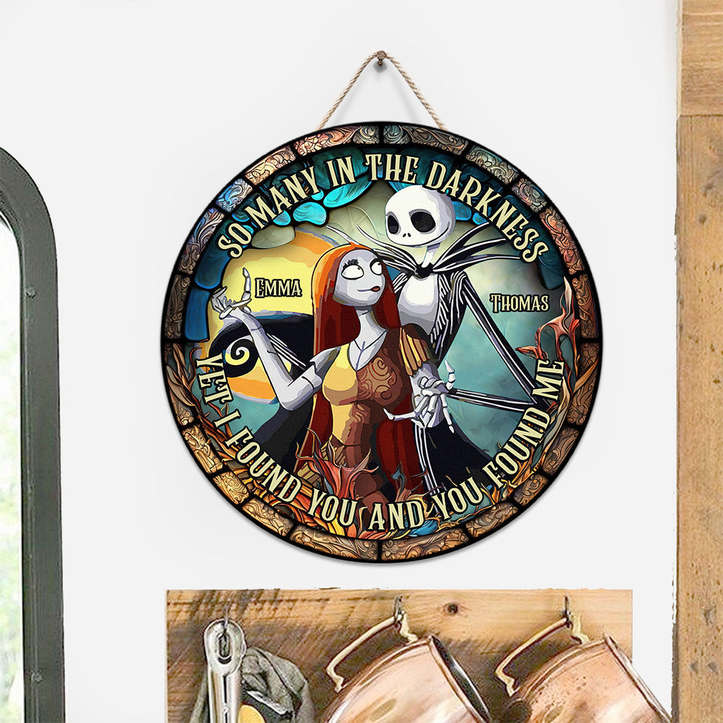 Personalized Round Wood Sign Couple Gift for Halloween & Anniversary Round Wood Sign GradoCreations