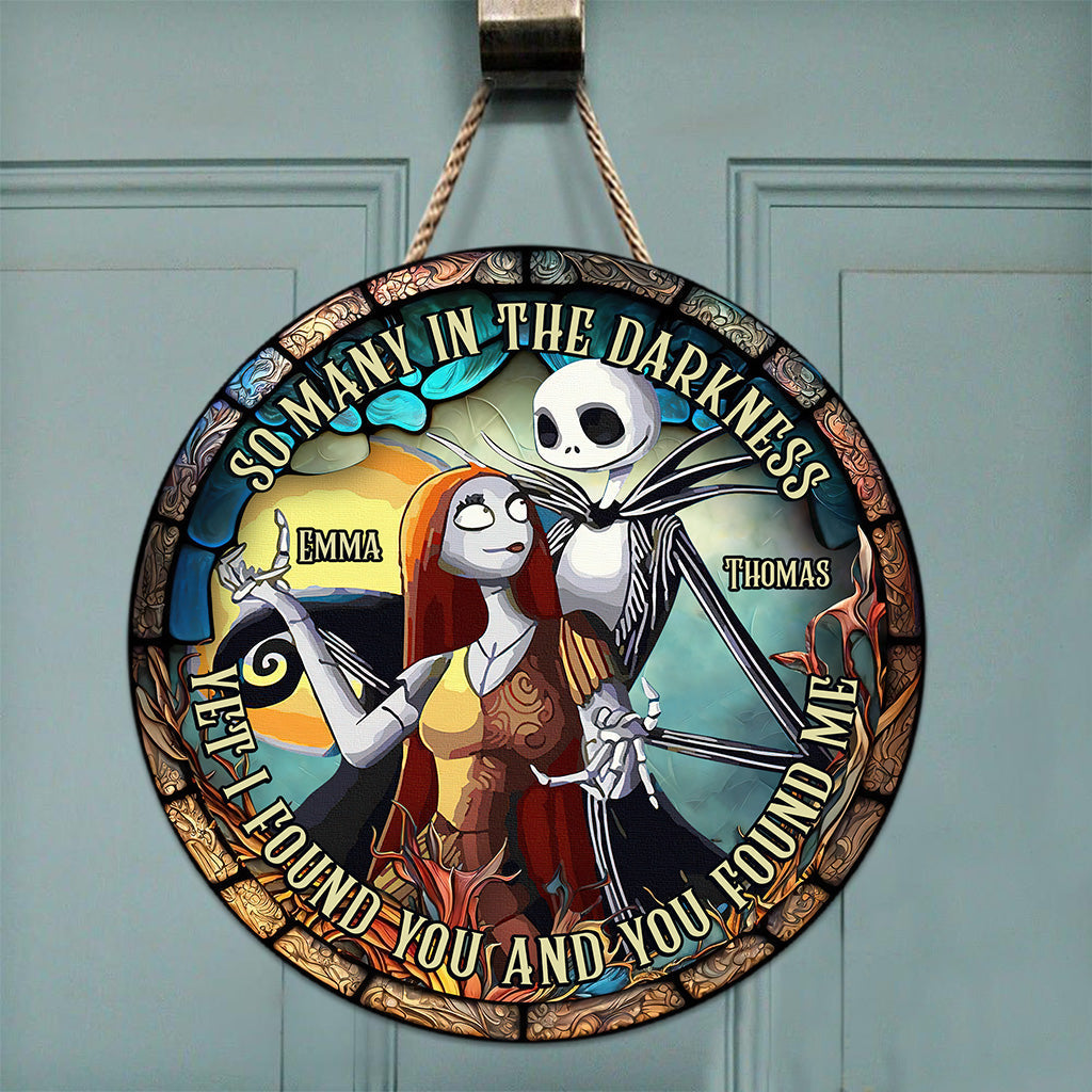Personalized Round Wood Sign Couple Gift for Halloween & Anniversary Round Wood Sign GradoCreations