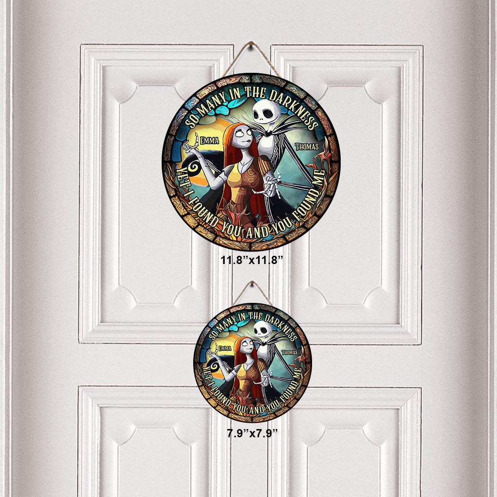 Personalized Round Wood Sign Couple Gift for Halloween & Anniversary Round Wood Sign GradoCreations