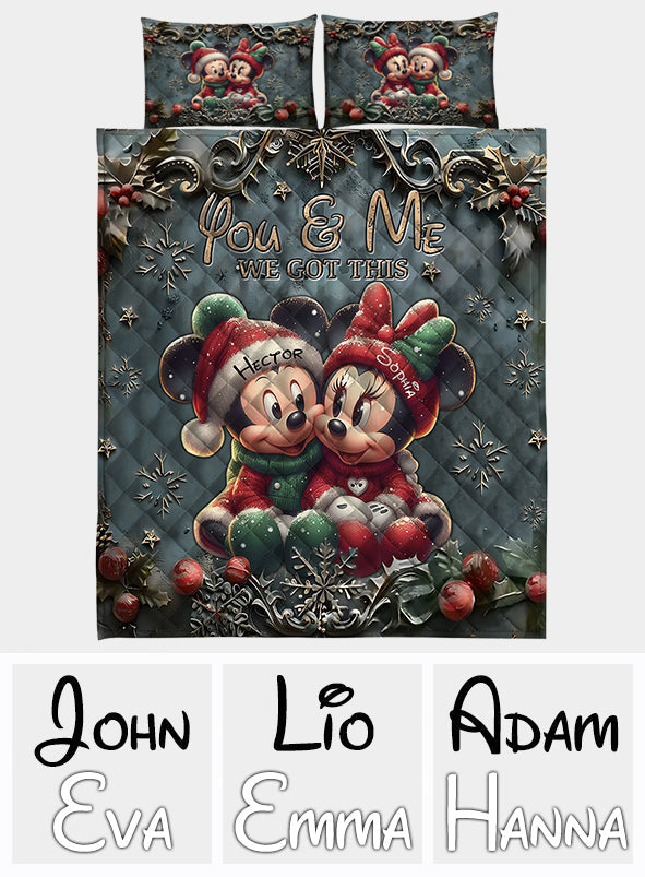 Personalized Mickey & Minnie Quilt Set Custom Name Gift for Couples Quilt Set GradoCreations