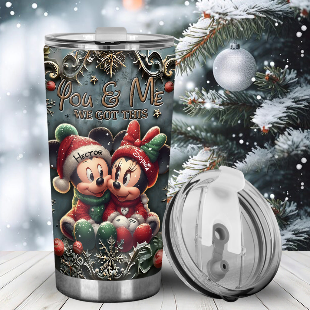 Personalized Tumbler You & Me Custom Name Holiday Gift Tumbler GradoCreations
