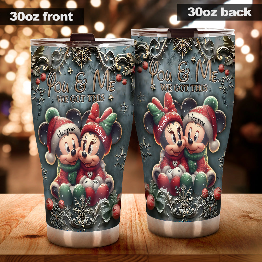 Personalized Tumbler You & Me Custom Name Holiday Gift Tumbler GradoCreations