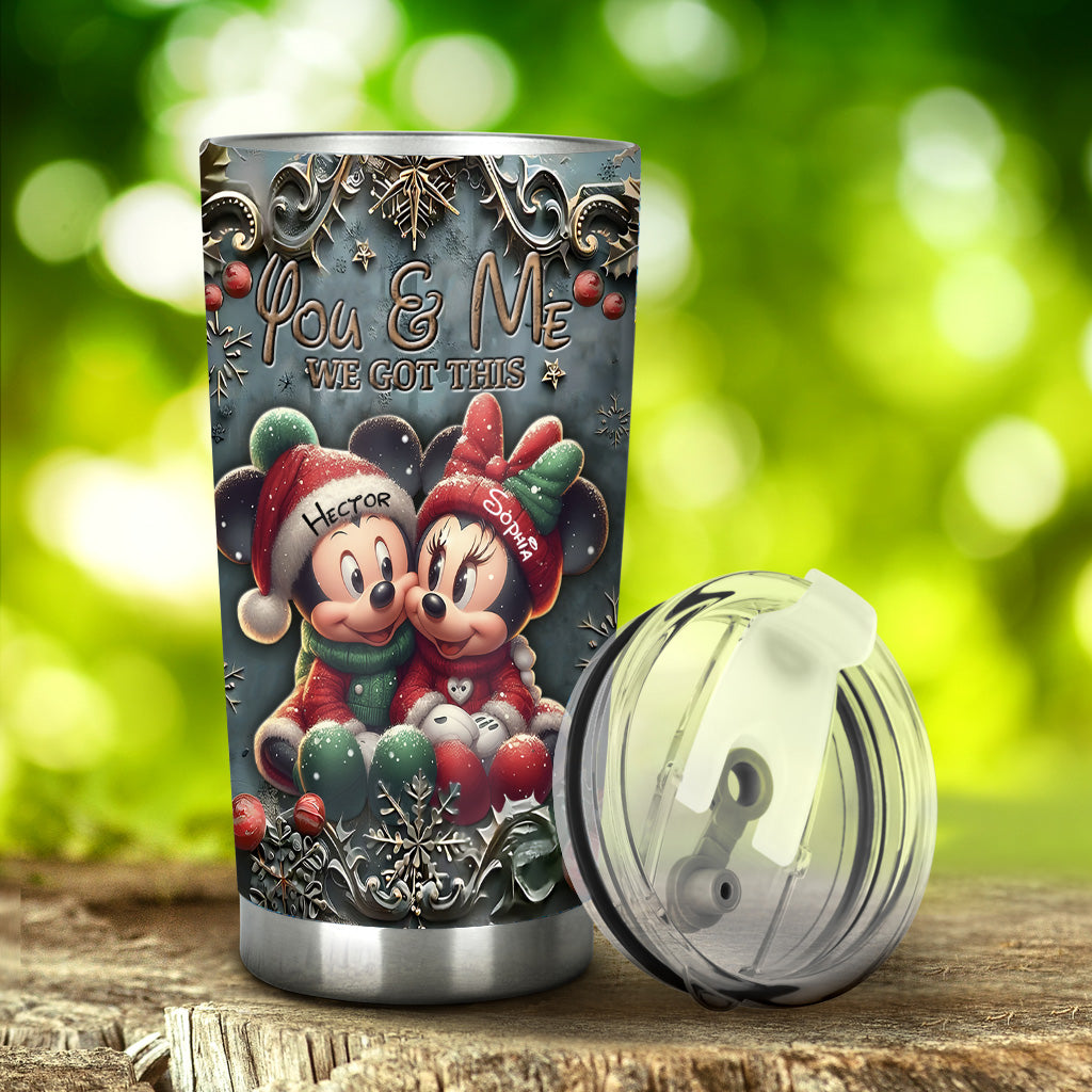 Personalized Tumbler You & Me Custom Name Holiday Gift Tumbler GradoCreations