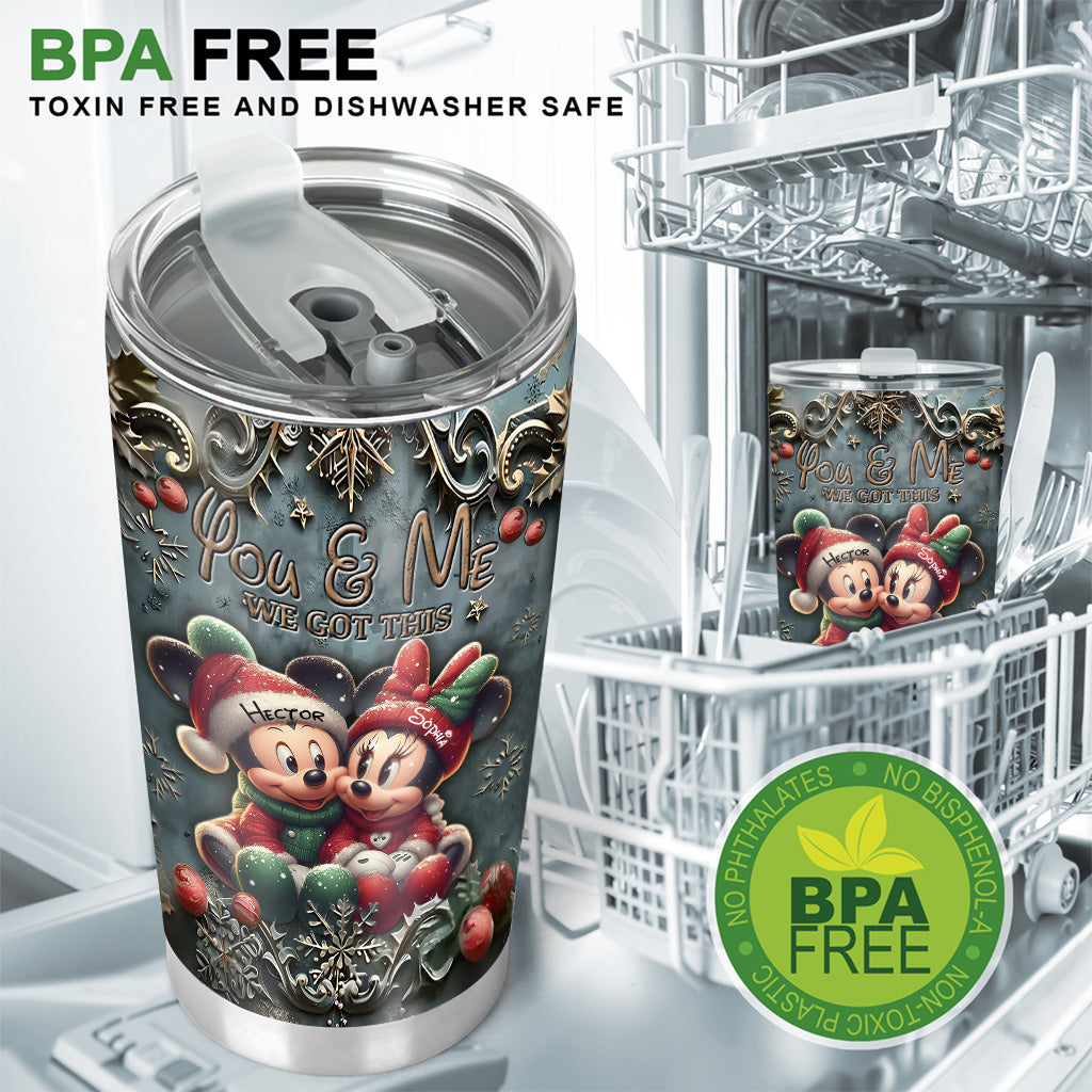 Personalized Tumbler You & Me Custom Name Holiday Gift Tumbler GradoCreations