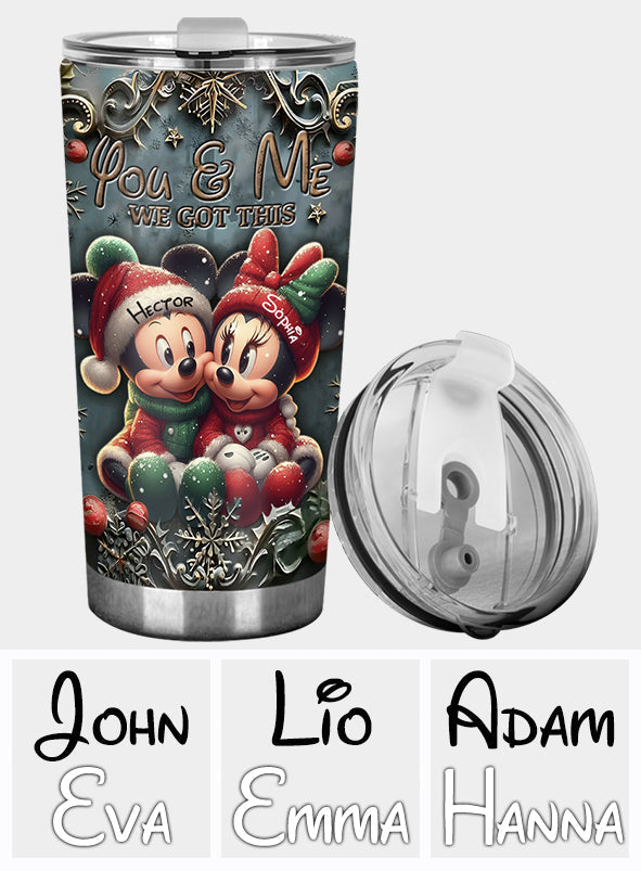 Personalized Tumbler You & Me Custom Name Holiday Gift Tumbler GradoCreations