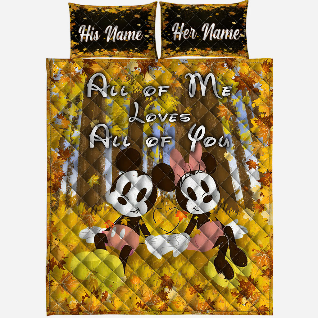 Personalized Mouse Quilt Set All of Me Loves All of You Gift Quilt Set GradoCreations