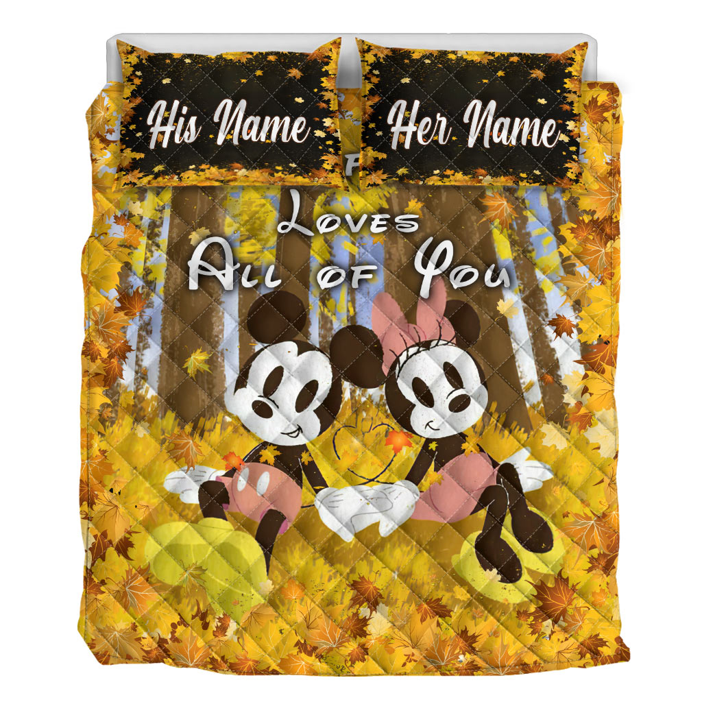 Personalized Mouse Quilt Set All of Me Loves All of You Gift Quilt Set GradoCreations