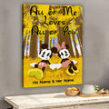 Personalized Mouse Canvas Print with Names - Unique Couple Gift Canvas and Poster GradoCreations