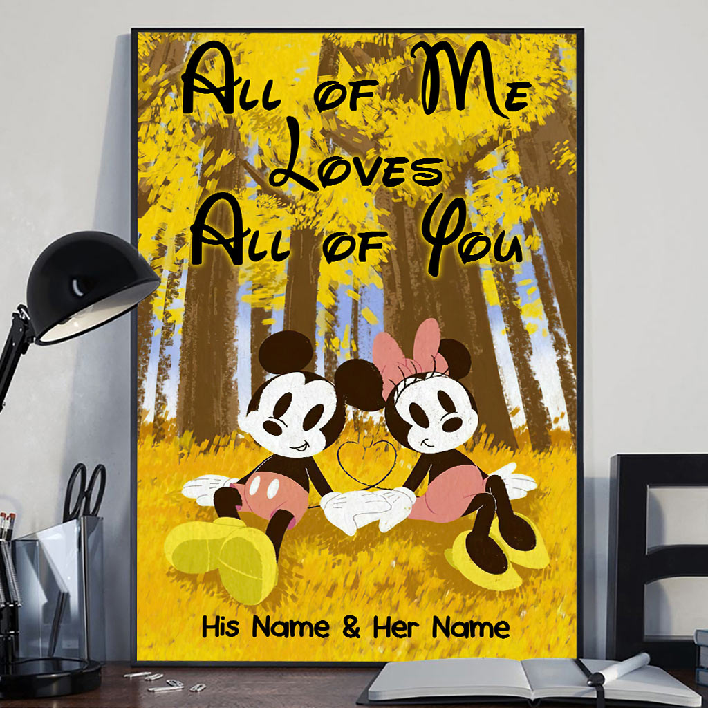Personalized Mouse Canvas Print with Names - Unique Couple Gift Canvas and Poster GradoCreations