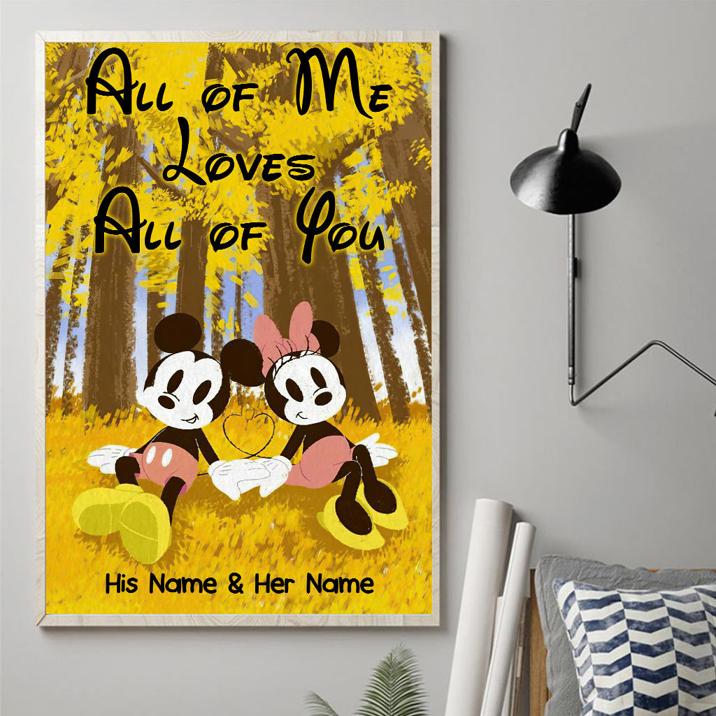 Personalized Mouse Canvas Print with Names - Unique Couple Gift Canvas and Poster GradoCreations