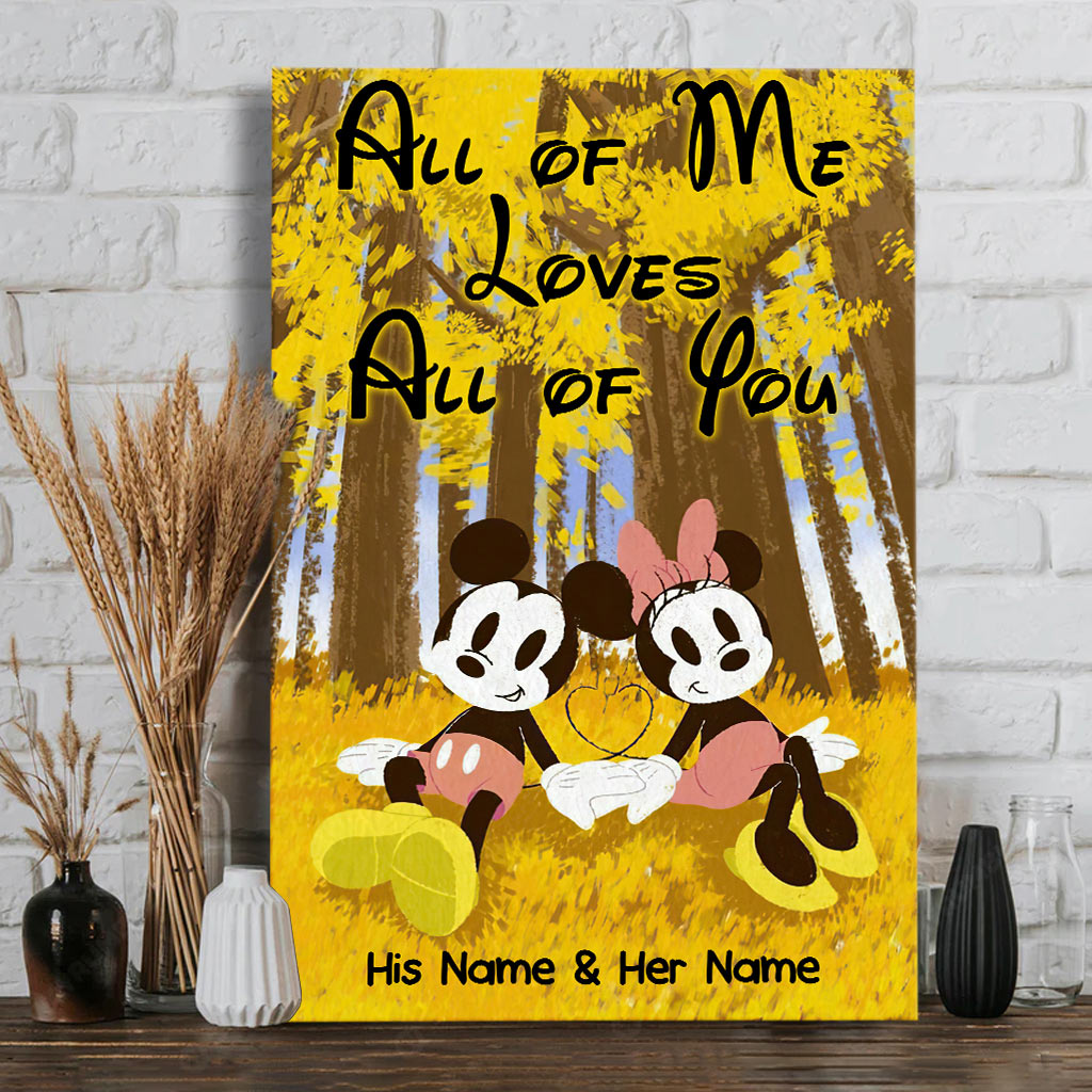 Personalized Mouse Canvas Print with Names - Unique Couple Gift Canvas and Poster GradoCreations