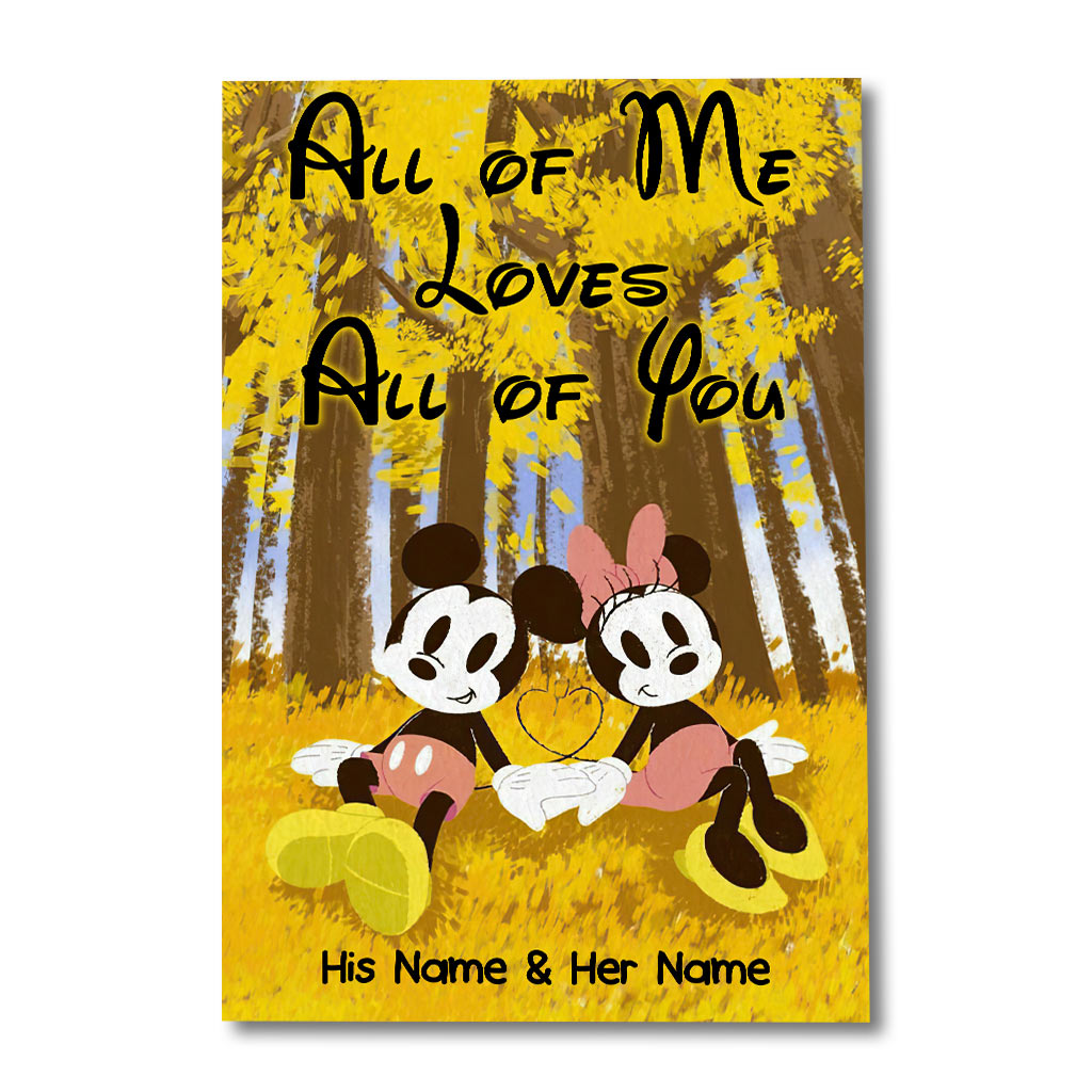 Personalized Mouse Canvas Print with Names - Unique Couple Gift Canvas and Poster GradoCreations