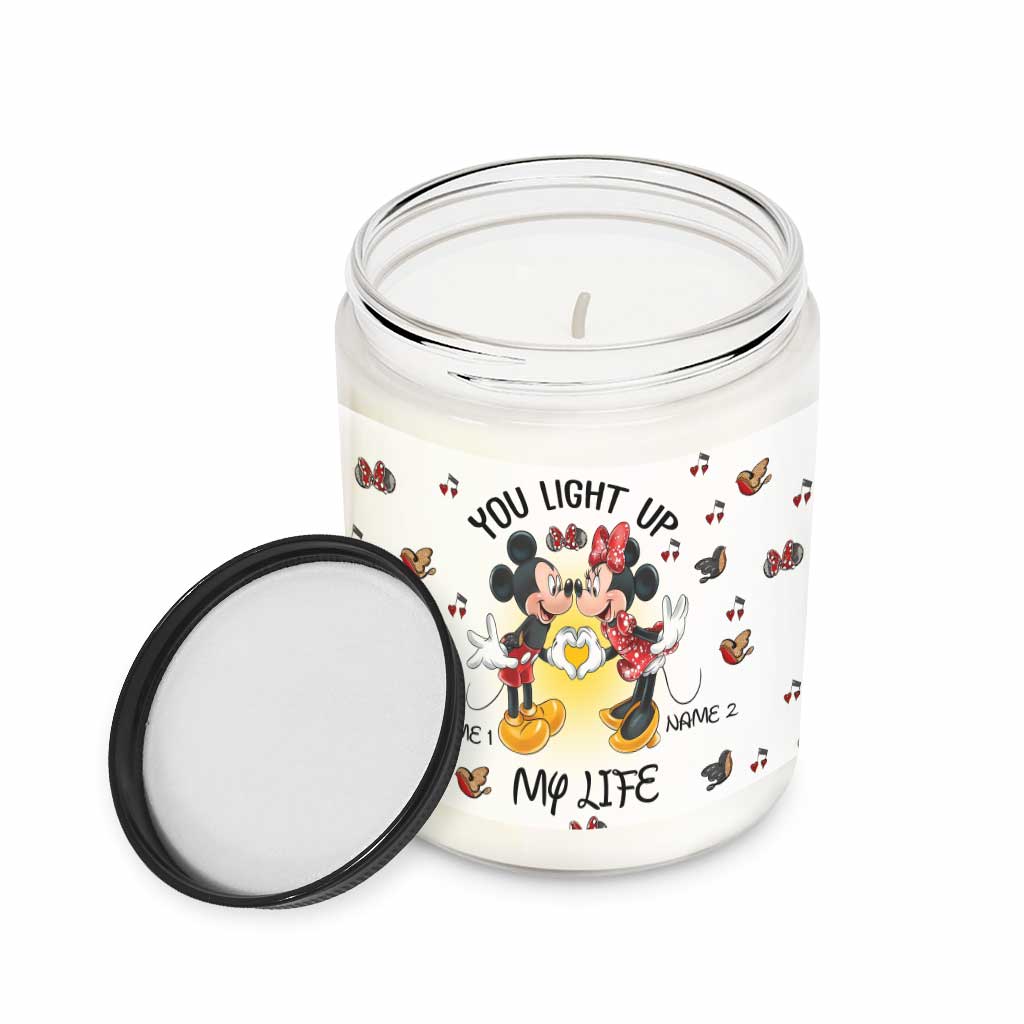 Personalized You Light Up My Life Candle Custom Names Gift for Couples Candle GradoCreations