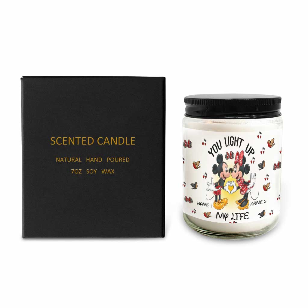 Personalized You Light Up My Life Candle Custom Names Gift for Couples Candle GradoCreations