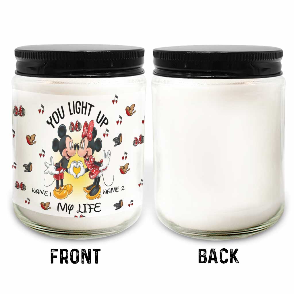 Personalized You Light Up My Life Candle Custom Names Gift for Couples Candle GradoCreations