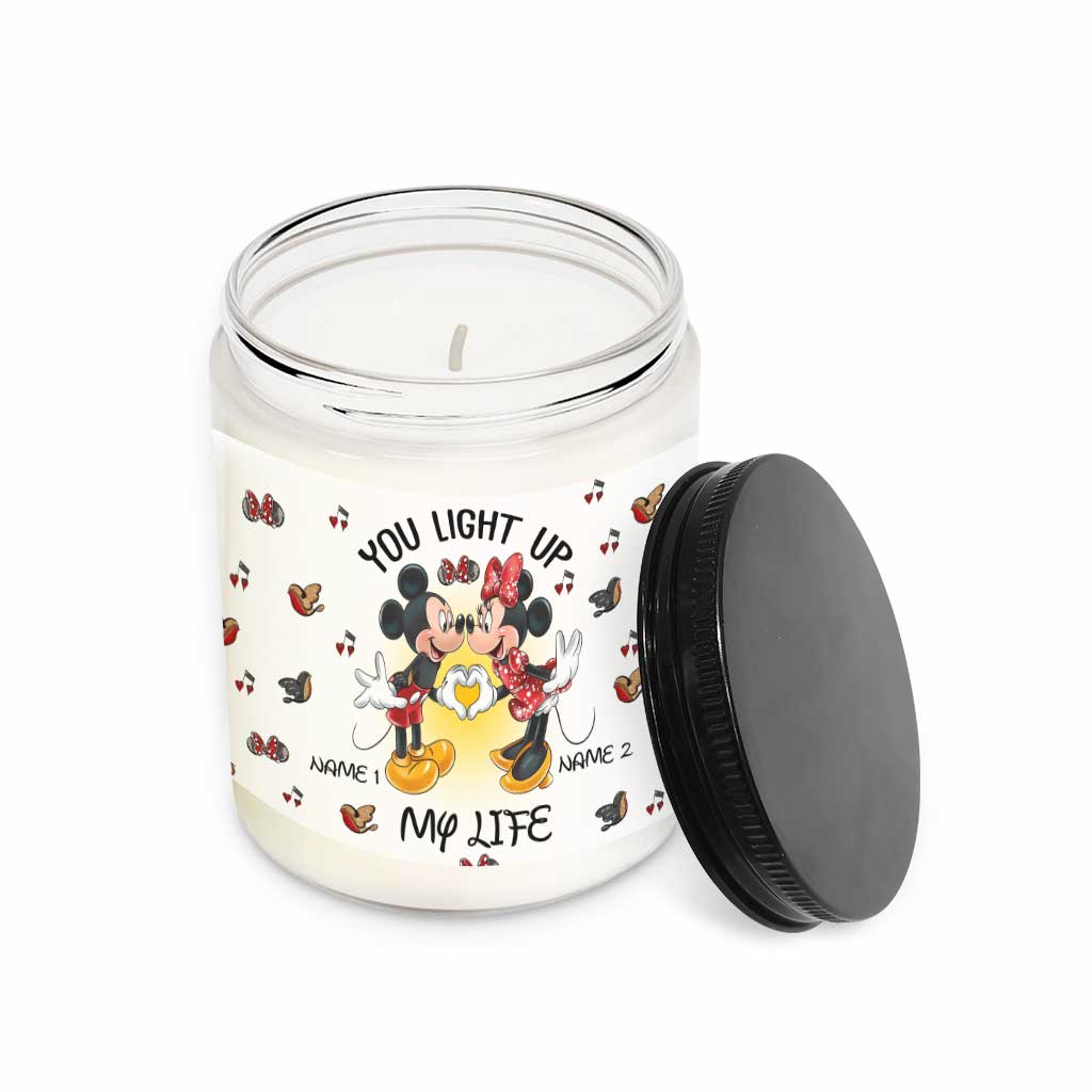 Personalized You Light Up My Life Candle Custom Names Gift for Couples Candle GradoCreations