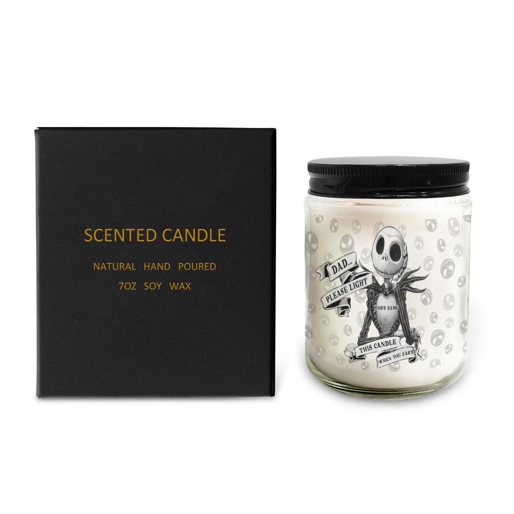 Personalized Nightmare Candle for Dad Custom Name Gift Candle GradoCreations