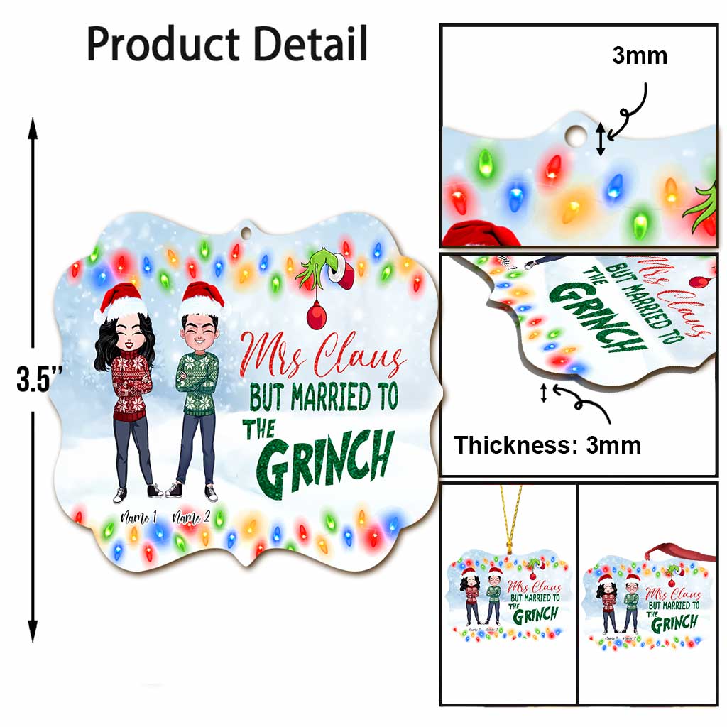 Personalized Mrs Claus Christmas Couple Ornament Custom Gift Ornament GradoCreations