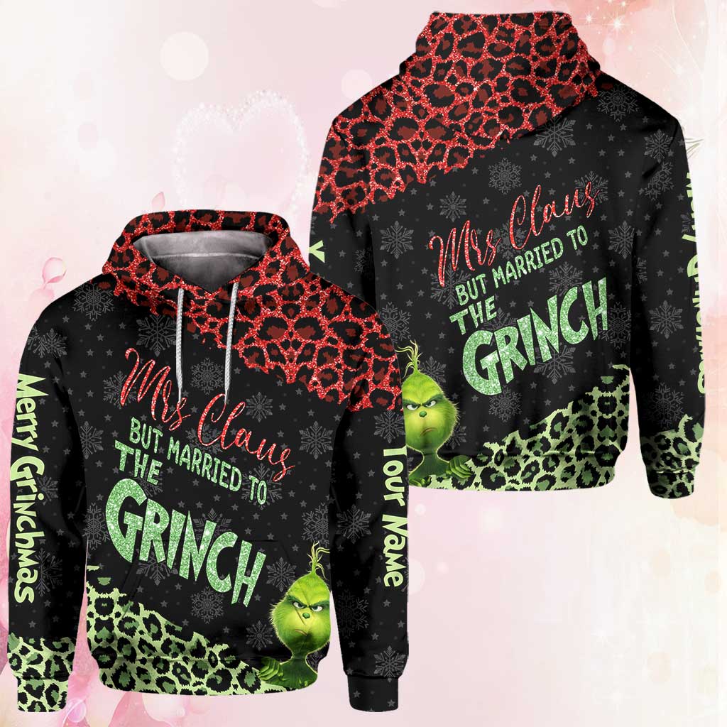 Personalized Grinch Couple Hoodie and Leggings Set for Christmas Hoodie & Leggings GradoCreations