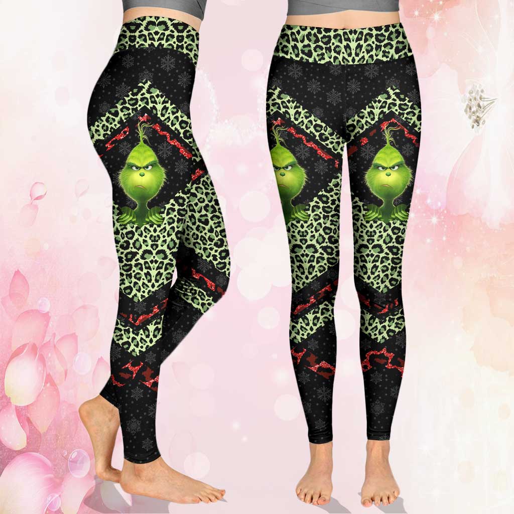 Personalized Grinch Couple Hoodie and Leggings Set for Christmas Hoodie & Leggings GradoCreations