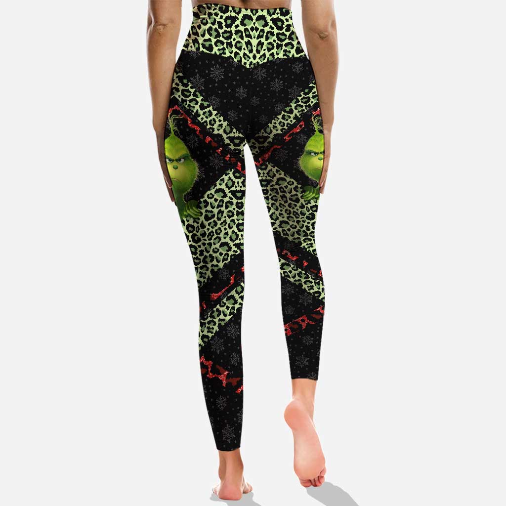 Personalized Grinch Couple Hoodie and Leggings Set for Christmas Hoodie & Leggings GradoCreations
