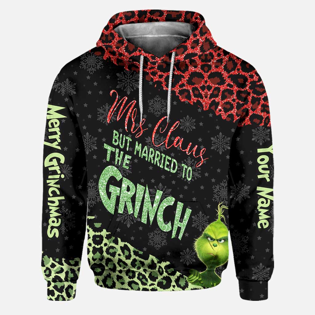 Personalized Grinch Couple Hoodie and Leggings Set for Christmas Hoodie & Leggings GradoCreations
