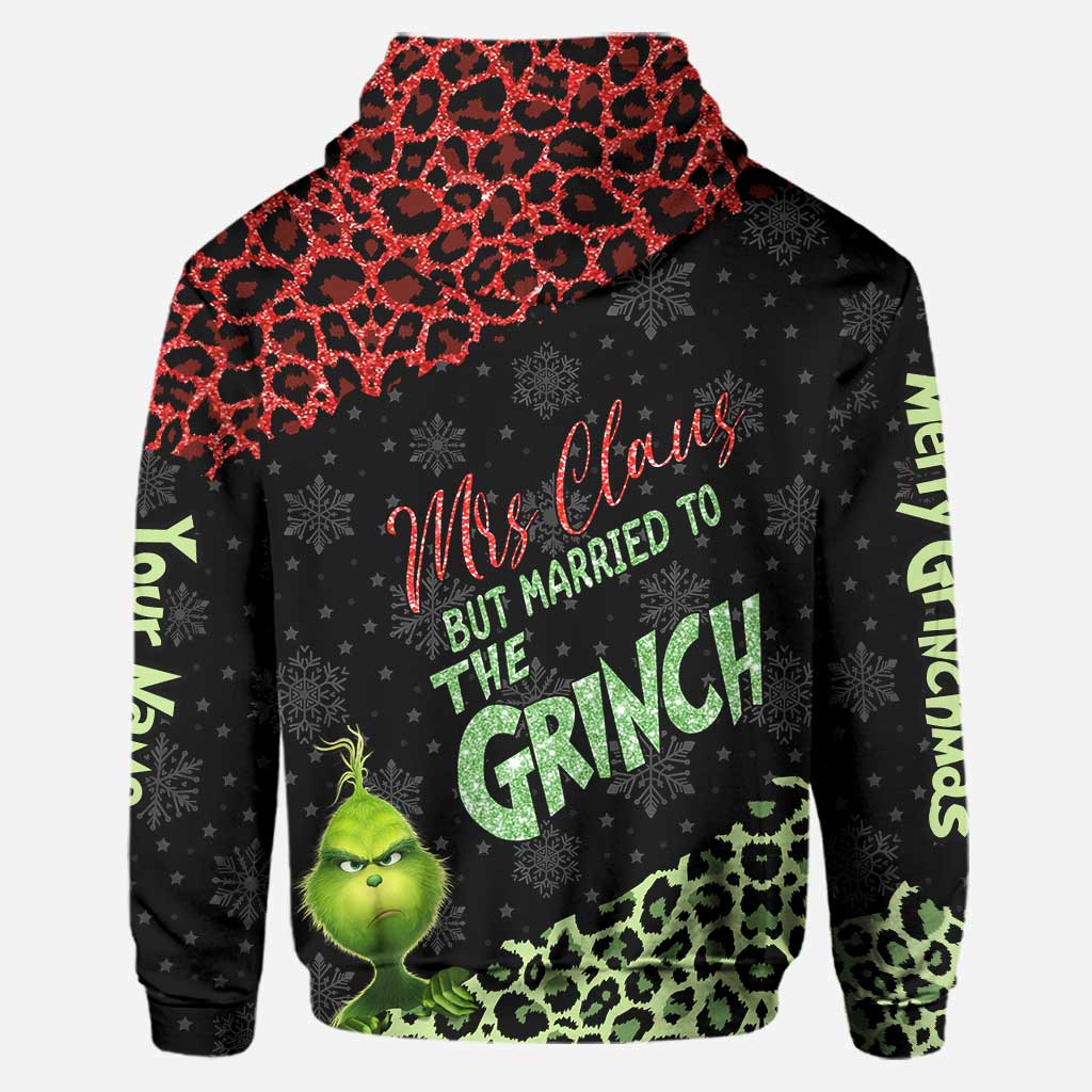 Personalized Grinch Couple Hoodie and Leggings Set for Christmas Hoodie & Leggings GradoCreations