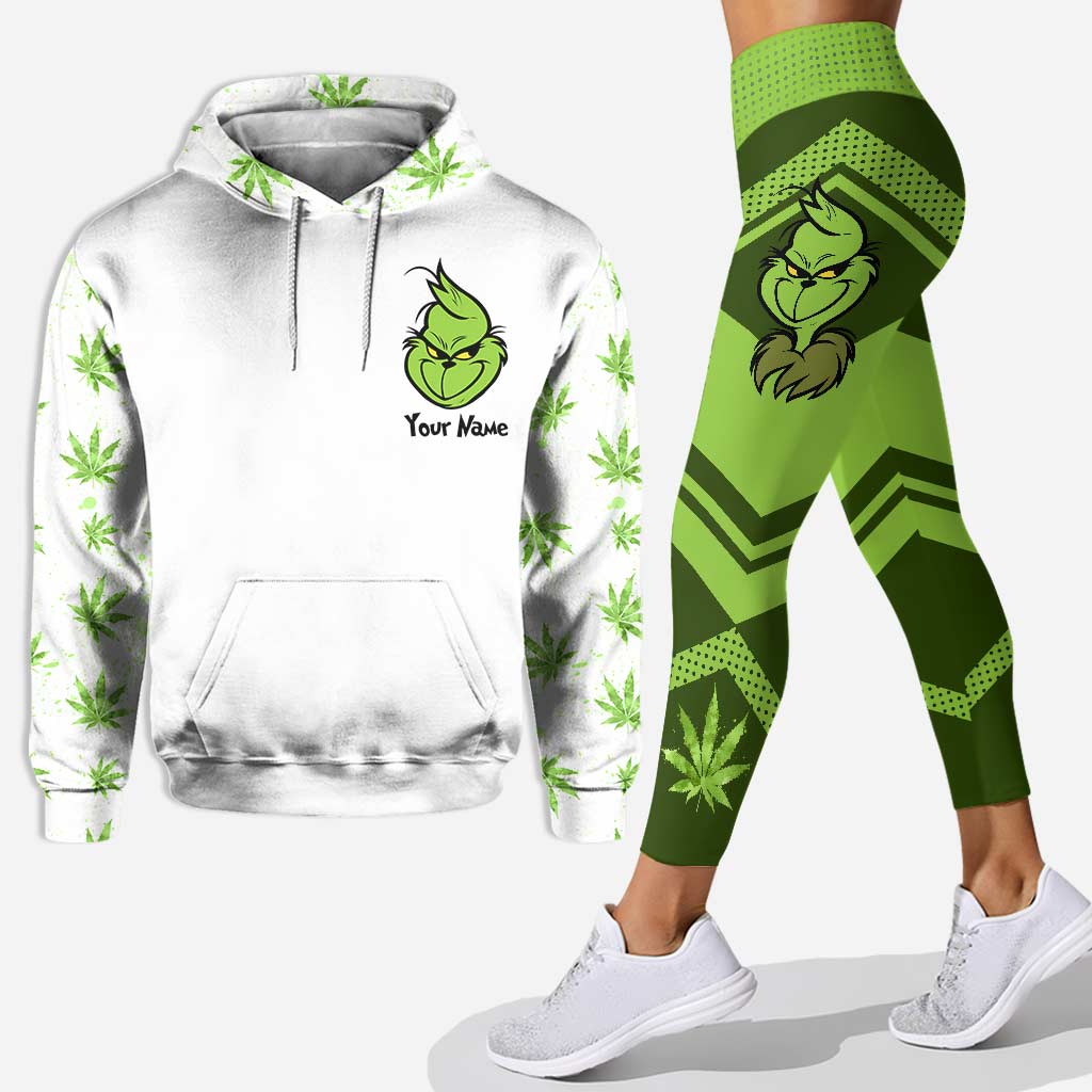 Personalized Christmas Weed Hoodie & Leggings Set for Adults Hoodie & Leggings GradoCreations
