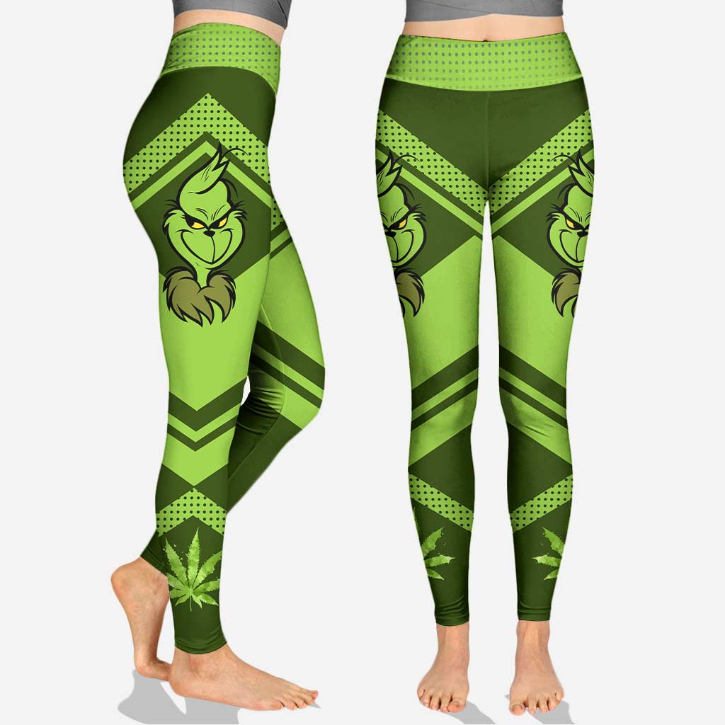Personalized Christmas Weed Hoodie & Leggings Set for Adults Hoodie & Leggings GradoCreations