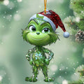 Personalized Geometric Green Grinch Ornament for Christmas Ornament GradoCreations