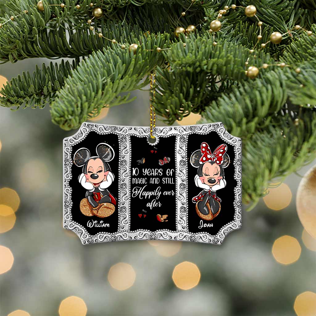 Personalized Christmas Mouse Ornament Double-Sided Aluminum Gift for Couples Aluminium Ornament GradoCreations