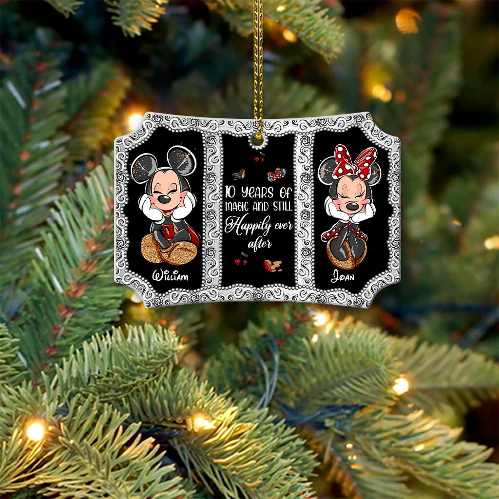 Personalized Christmas Mouse Ornament Double-Sided Aluminum Gift for Couples Aluminium Ornament GradoCreations