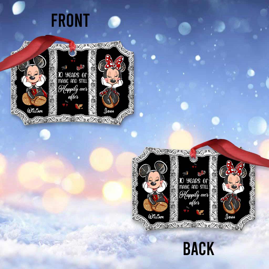 Personalized Christmas Mouse Ornament Double-Sided Aluminum Gift for Couples Aluminium Ornament GradoCreations