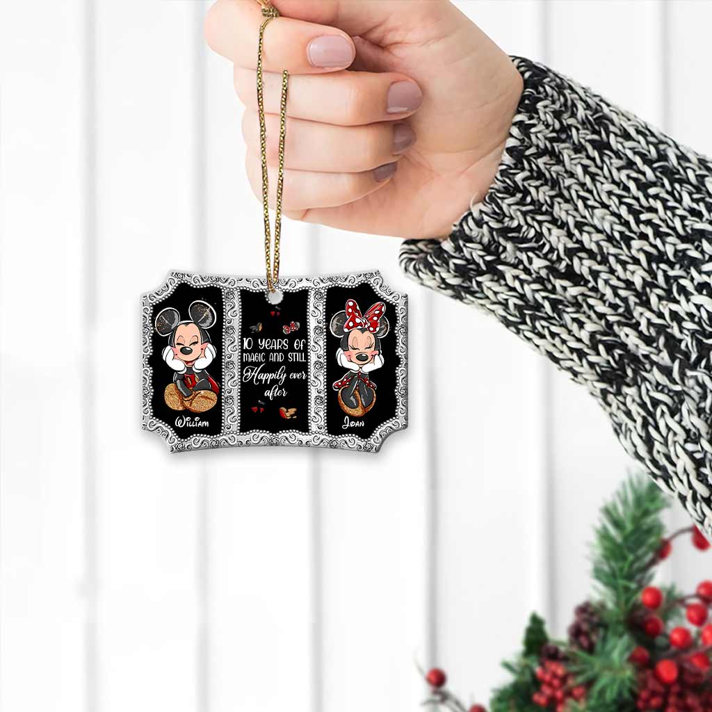 Personalized Christmas Mouse Ornament Double-Sided Aluminum Gift for Couples Aluminium Ornament GradoCreations