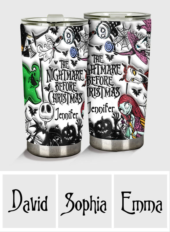 Personalized Nightmare Before Christmas Tumbler Custom Name Gift for Halloween & Christmas Tumbler GradoCreations
