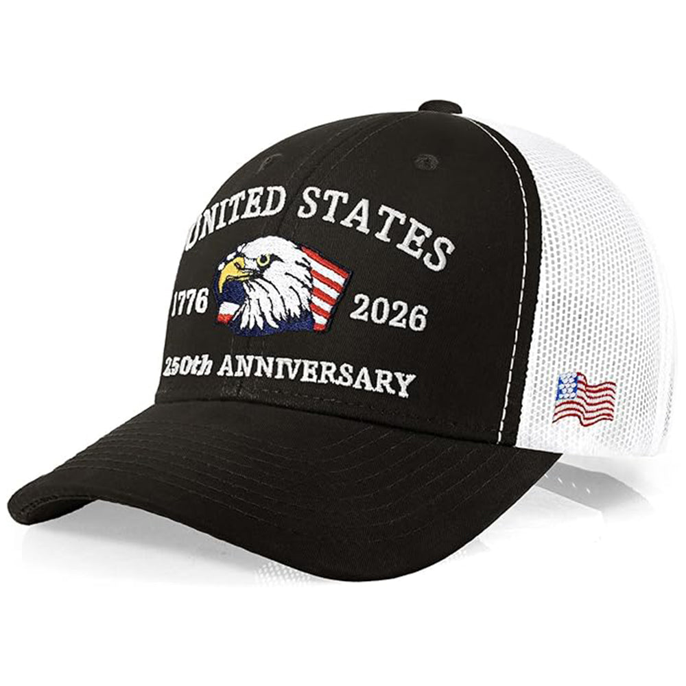 Personalized Patriotic Trucker Hat 250th Anniversary Gift HN590 - Embroidered Trucker Hat GradoCreations