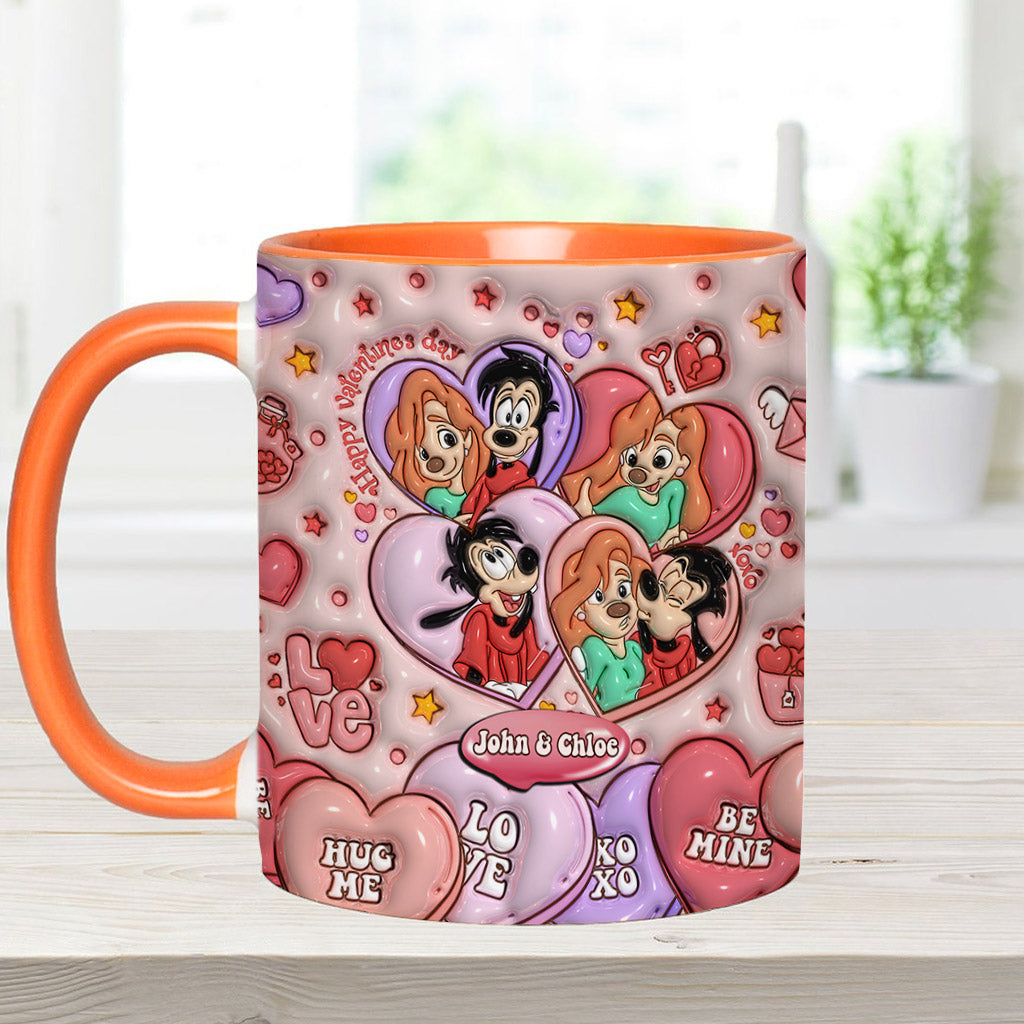 Personalized Valentine’s Day Accent Mug Custom Name Gift for Couple Accent Mug GradoCreations
