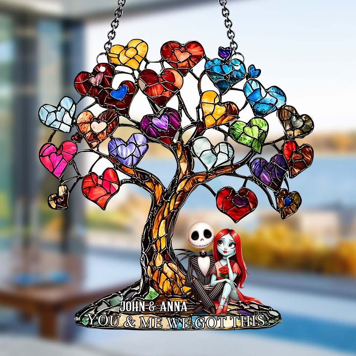 Personalized Nightmare Window Hanging Suncatcher Ornament Gift for Couples Window Hanging Suncatcher Ornament GradoCreations