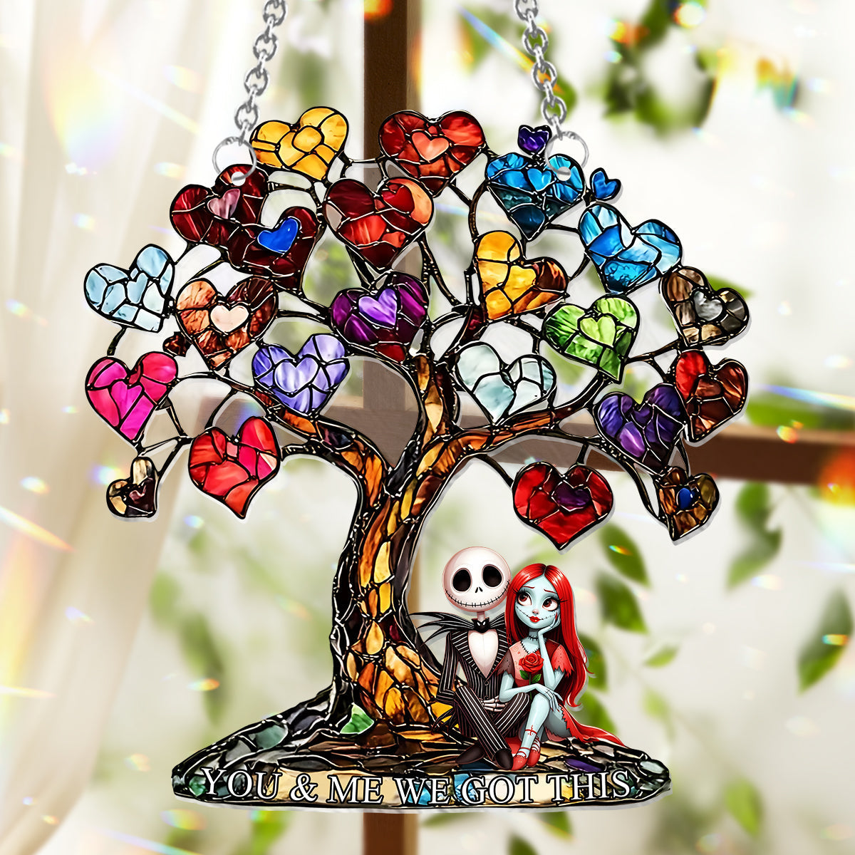 Personalized Nightmare Window Hanging Suncatcher Ornament Gift for Couples Window Hanging Suncatcher Ornament GradoCreations