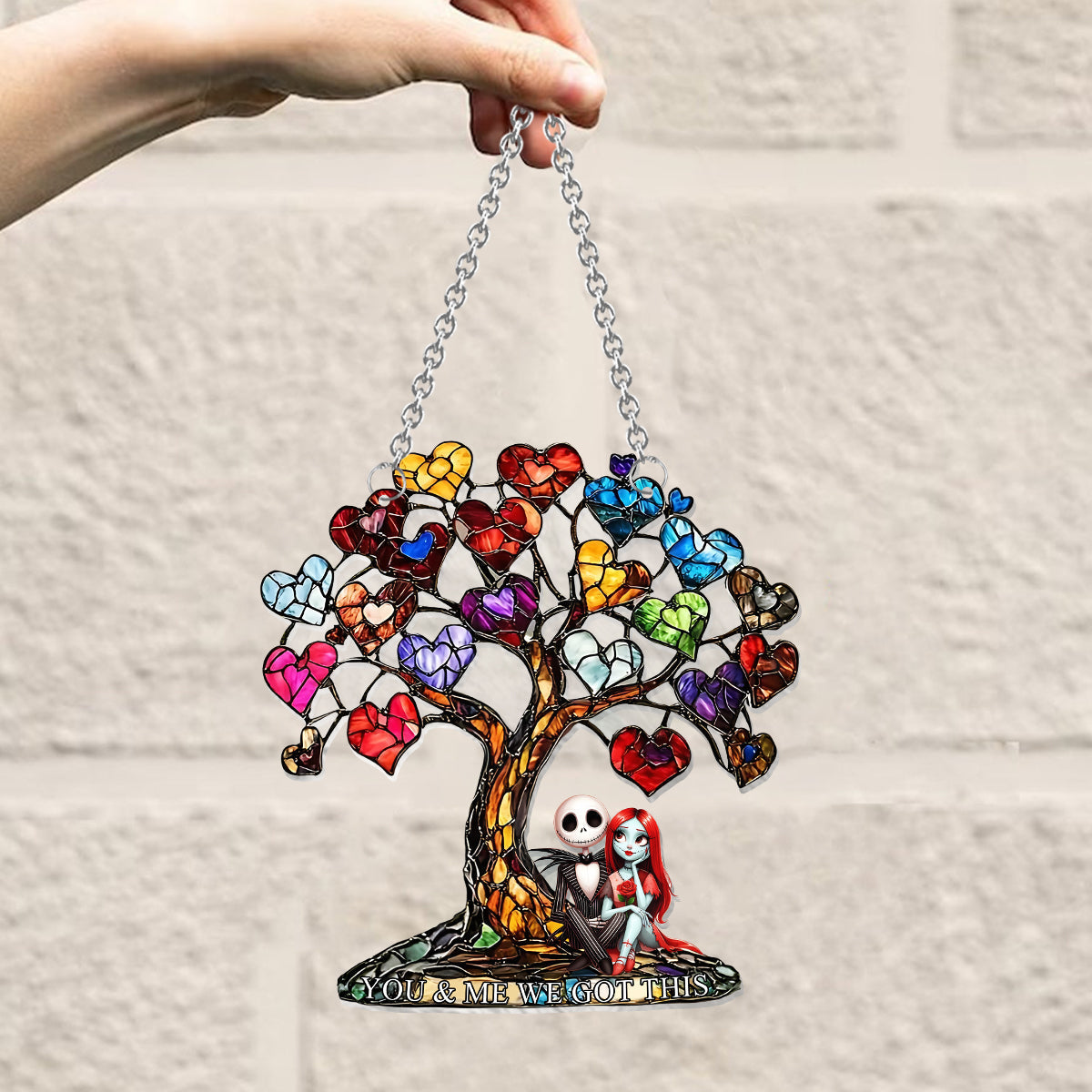 Personalized Nightmare Window Hanging Suncatcher Ornament Gift for Couples Window Hanging Suncatcher Ornament GradoCreations