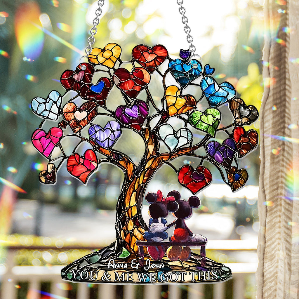 Personalized Window Hanging Suncatcher Ornament Unique Gift for Couples Window Hanging Suncatcher Ornament GradoCreations