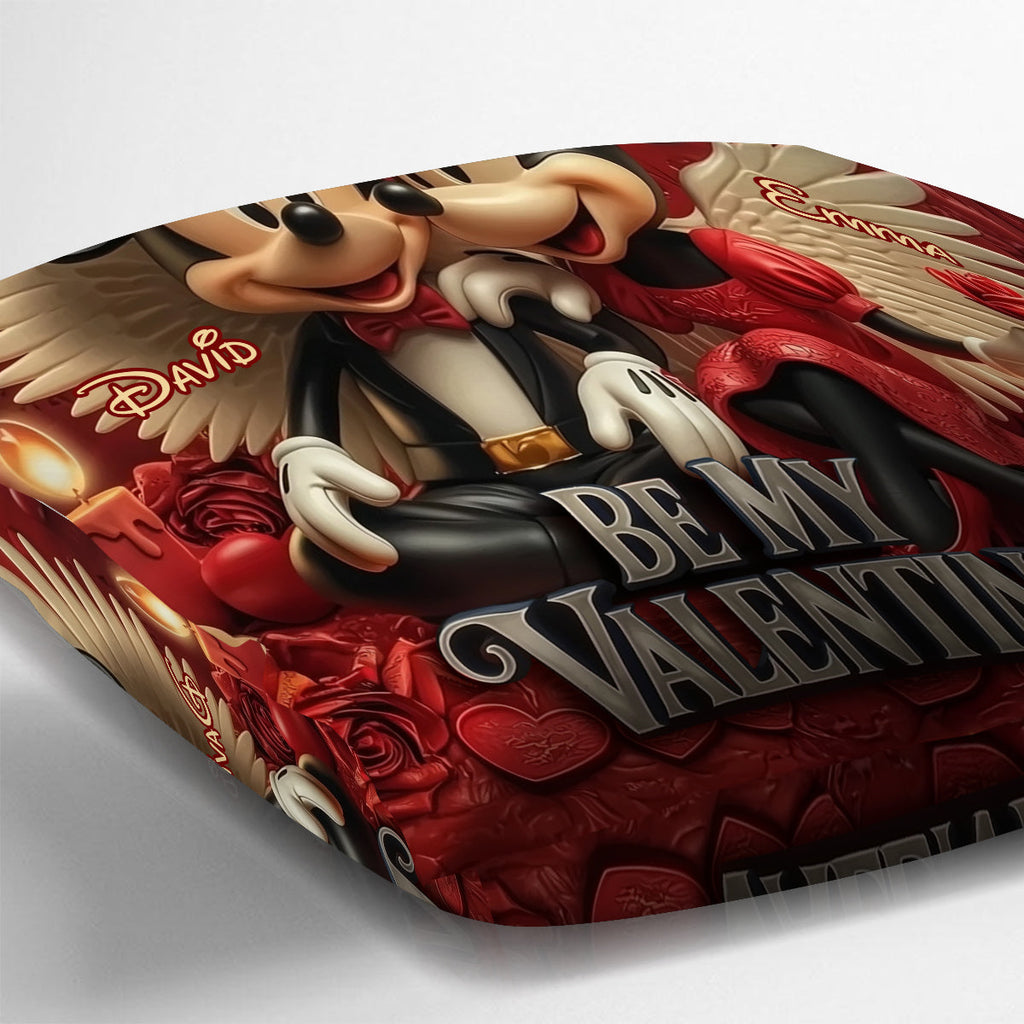 Personalized Valentine's Mouse Throw Pillow with Names Throw Pillow GradoCreations