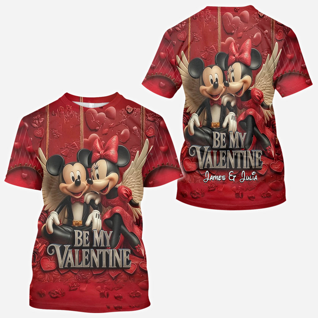Personalized Valentine Mickey & Minnie All Over Shirt for Couples All Over Shirt GradoCreations