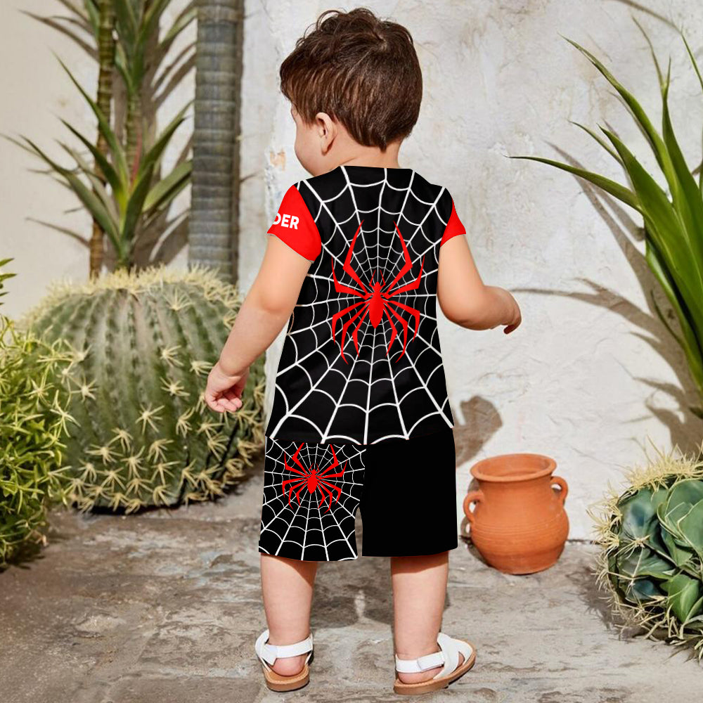Personalized Spider Alphabet Kids T-Shirt & Shorts Set Kid T-shirt & Shorts GradoCreations