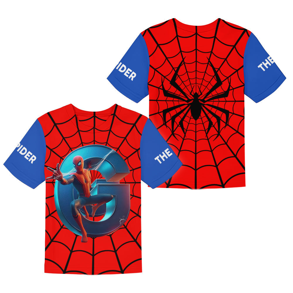 Personalized Spider Alphabet Kids T-Shirt & Shorts Set Kid T-shirt & Shorts GradoCreations