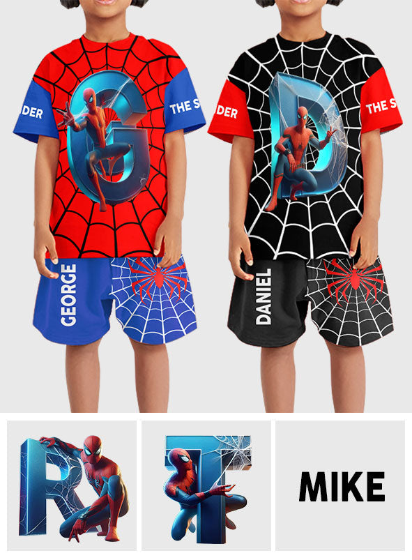 Personalized Spider Alphabet Kids T-Shirt & Shorts Set Kid T-shirt & Shorts GradoCreations