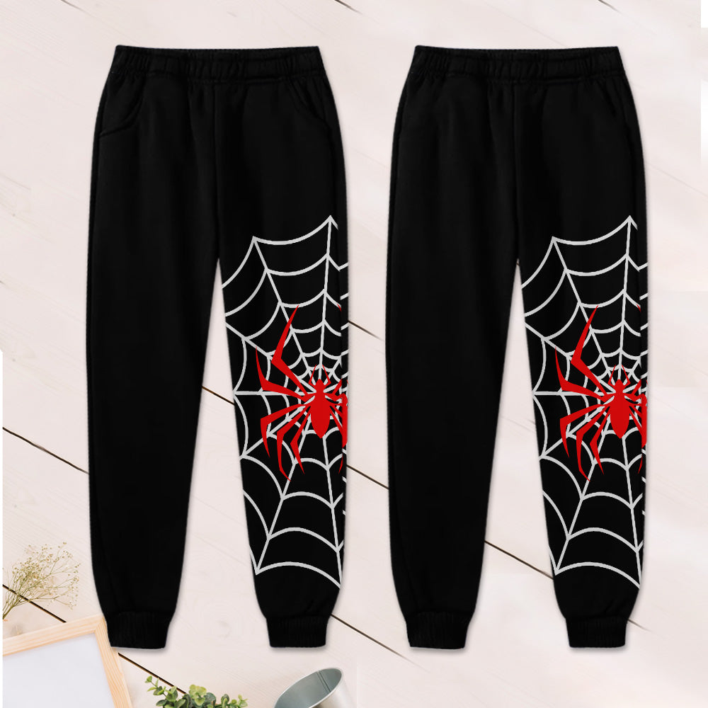 Personalized Spider Web Kids Hoodie & Jogger Pants Set Kid Hoodie & Kid Jogger Sweatpants GradoCreations
