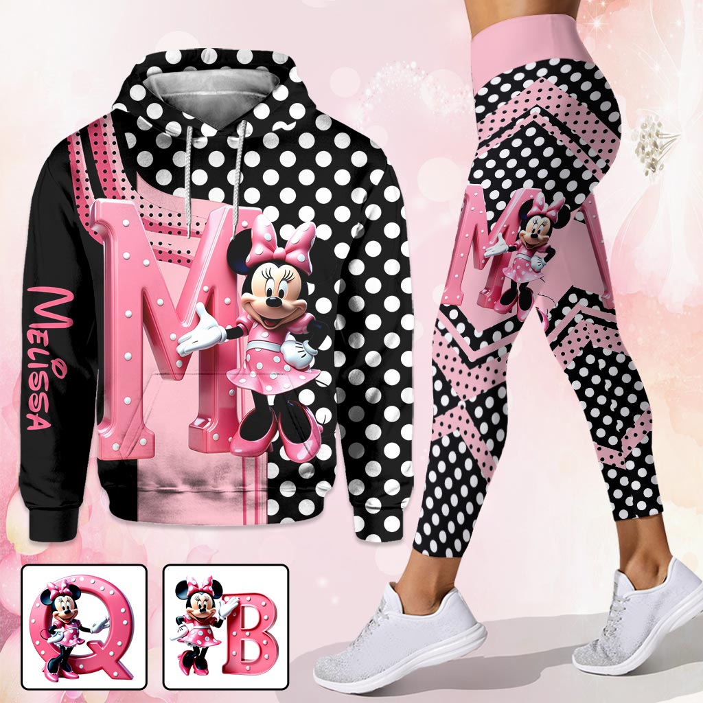 Personalized Pink Mouse Hoodie & Leggings Set for Girls Hoodie & Leggings GradoCreations